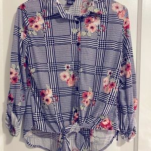 Tie Bottom Button Up